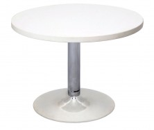 CCT6 60mm Round Coffee Table. White Top On Chrome Base